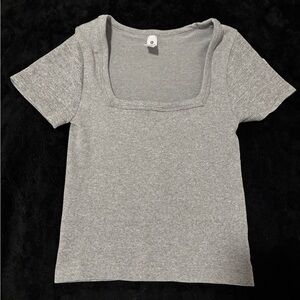 Brand New Grey Square Neck Athletic Top
